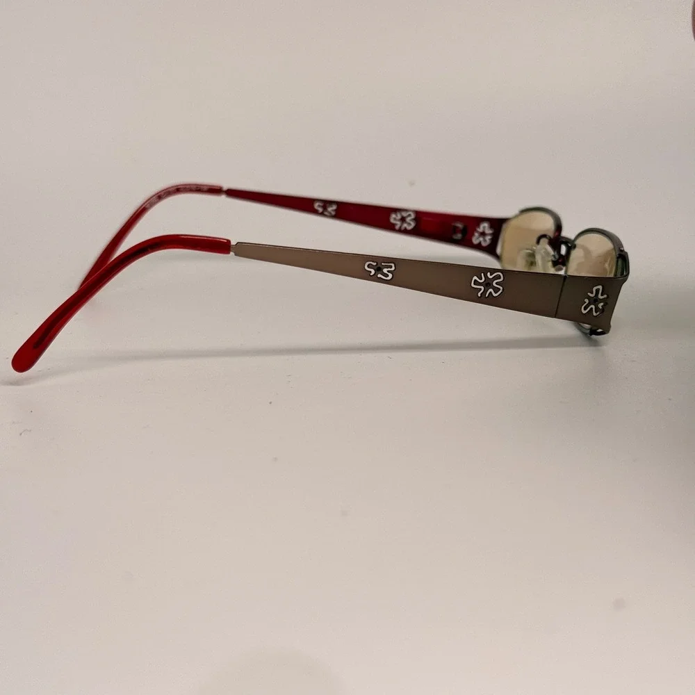 Menizzi M1092 Col.03 Burgundy Bronze Metal Oval Eyeglass Frames 46-18-130